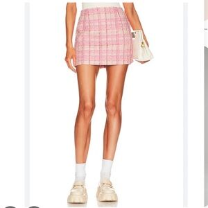 Bardot Pink Plaid Mini Skirt